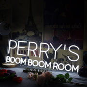 Perry's Boom Boom Boom White Neon Sign