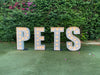 Steel Marquee Letter PETS White Party Decor High-End Custom Zinc Metal Marquee Light Marquee Sign