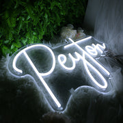 Peyton White Neon Sign