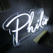 Philis White Neon Sign