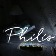 Philis White Neon Sign