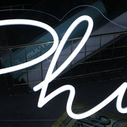 Philis White Neon Sign