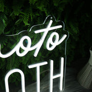 Photo Booth White Neon Sign