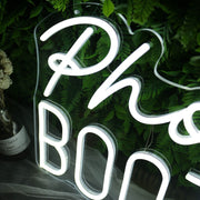 Photo Booth White Neon Sign