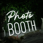 Photo Booth White Neon Sign