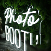 Photo Booth White Neon Sign