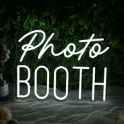 Photo Booth White Neon Sign