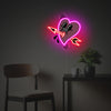 Pierced Heart LED Neon Acrylic Artwork