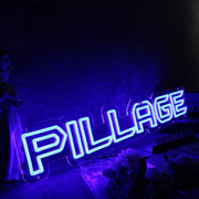 Pillage Blue Neon Sign