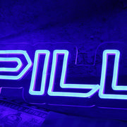 Pillage Blue Neon Sign