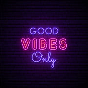 Pink and Purple Good Vibes Only Neon Sign