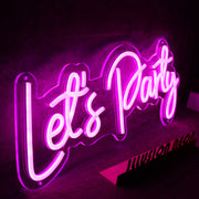 Pink Lets Party Custom Neon Sign