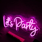 Pink Lets Party Custom Neon Sign