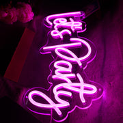 Pink Lets Party Custom Neon Sign