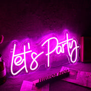 Pink Lets Party Neon Sign