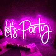 Pink Lets Party Neon Sign