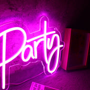 Pink Lets Party Neon Sign