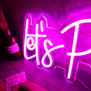 Pink Lets Party Neon Sign