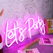 Pink Lets Party Neon Sign