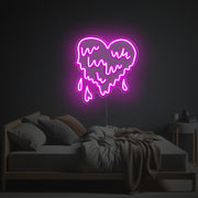 Pinky Melting Heart LED Neon Acrylic Artwork