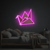 Pinky Paper Crane LED Neon Acrylic Artwork