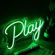 Play Green Font Neon Sign