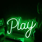 Play Green Font Neon Sign