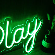 Play Green Font Neon Sign