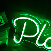 Play Green Font Neon Sign