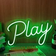 Play Green Font Neon Sign