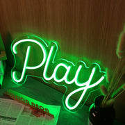 Play Green Font Neon Sign