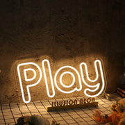 Play Yellow Neon Sign