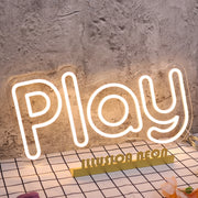 Play Yellow Neon Sign