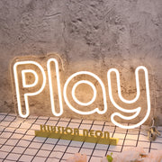 Play Yellow Neon Sign