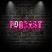 Podcast With Retro Mic Neon Sign