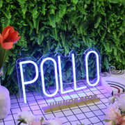 Pollo Blue Neon Sign