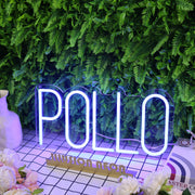 Pollo Blue Neon Sign