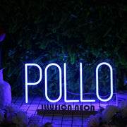 Pollo Blue Neon Sign