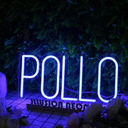 Pollo Blue Neon Sign