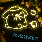 Pom Pom Purin Yellow Neon Sign