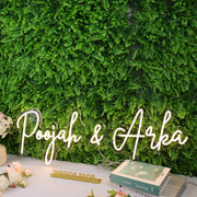 Poojah And Arka Yellow Neon Sign