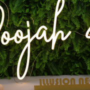 Poojah And Arka Yellow Neon Sign