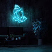 Praying Hands Neon Sign