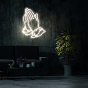 Praying Hands Neon Sign