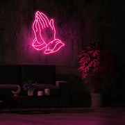 Praying Hands Neon Sign