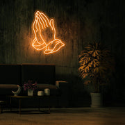 Praying Hands Neon Sign