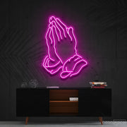 Praying Hands Neon Sign