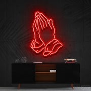 Praying Hands Neon Sign