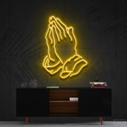 Praying Hands Neon Sign