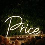 Price Yellow Neon Sign